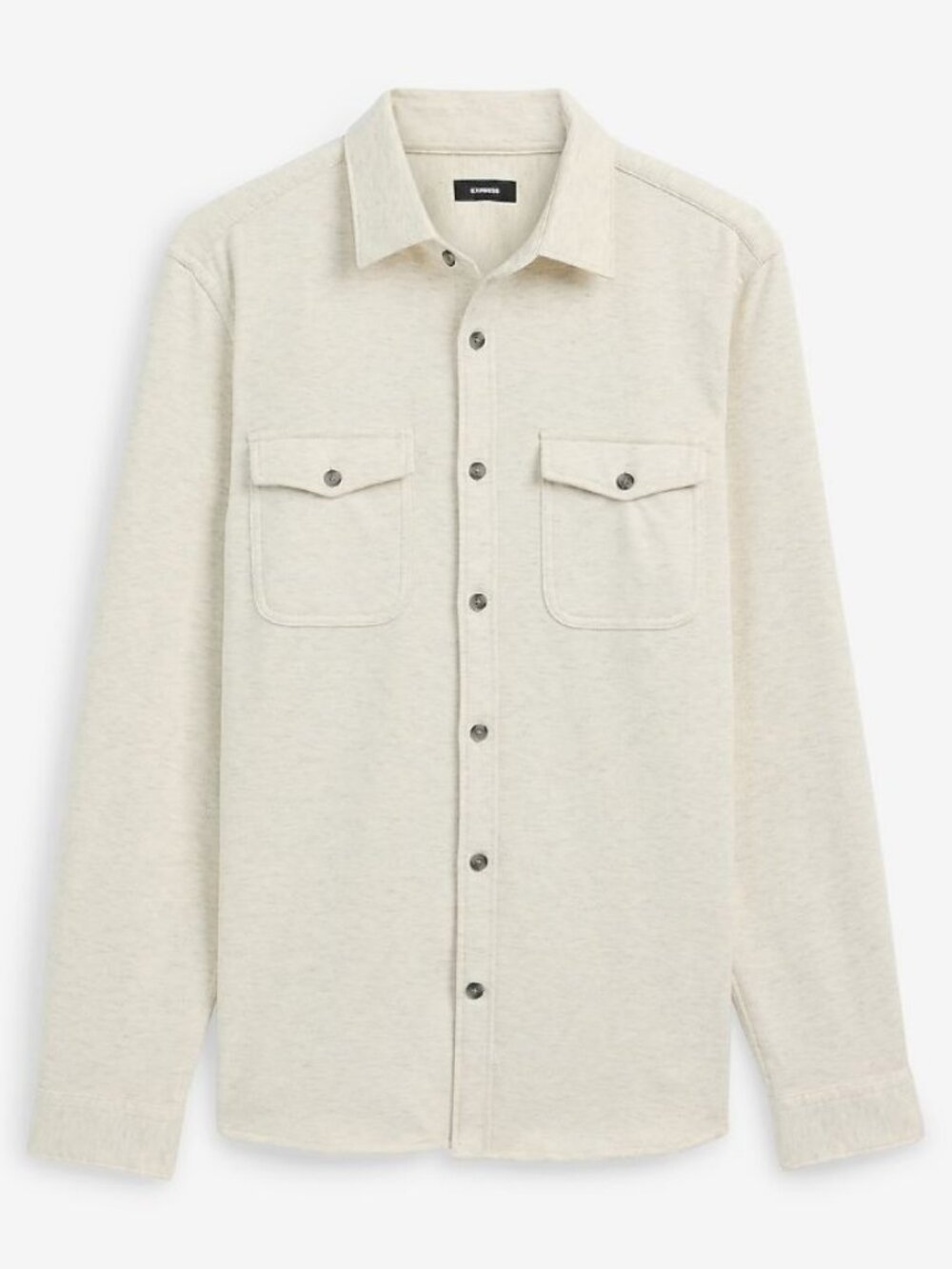Express Wool Blend Sweater Flannel Shirt Beige Size XS